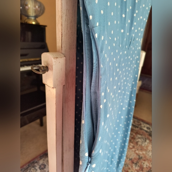 MAEVE DRESS (ANTHROPOLOGIE) XS Blue Polkadot - Picture 7 of 7